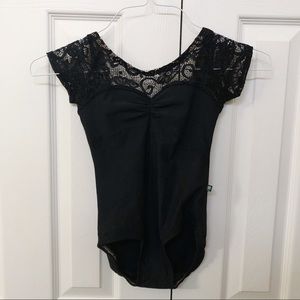 black lace lucky leo leotard